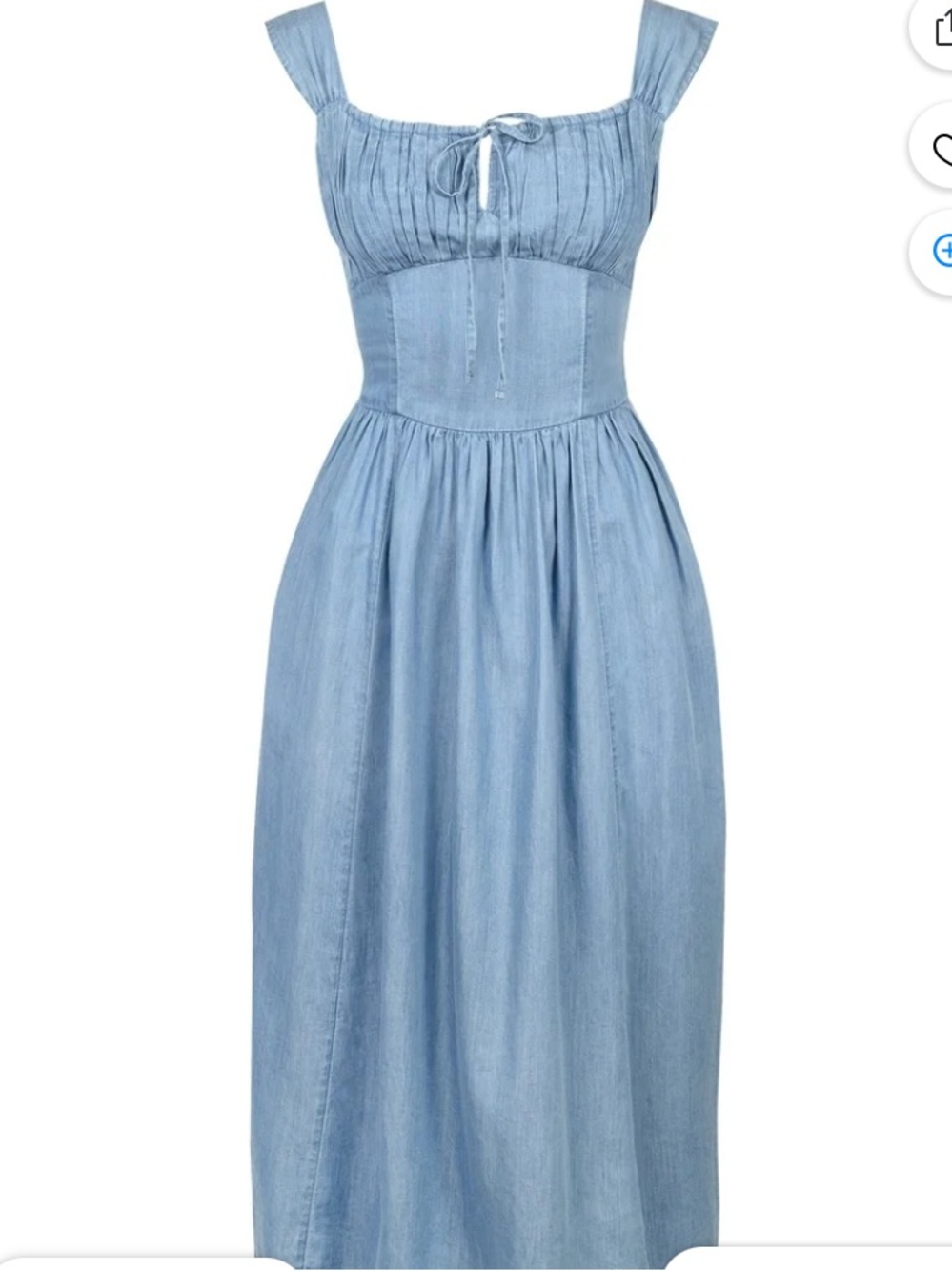 Jessica Simpson Light Blue Chambray Midi Dress with Tie Front